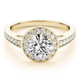 Lab Grown Round Diamond Halo Engagement Ring