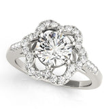 Lab Grown Round Diamond Halo Engagement Ring