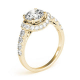 Lab Grown Round Diamond Halo Engagement Ring