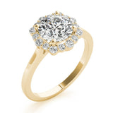 Lab-Grown Diamond Halo Engagement Ring in Platinum