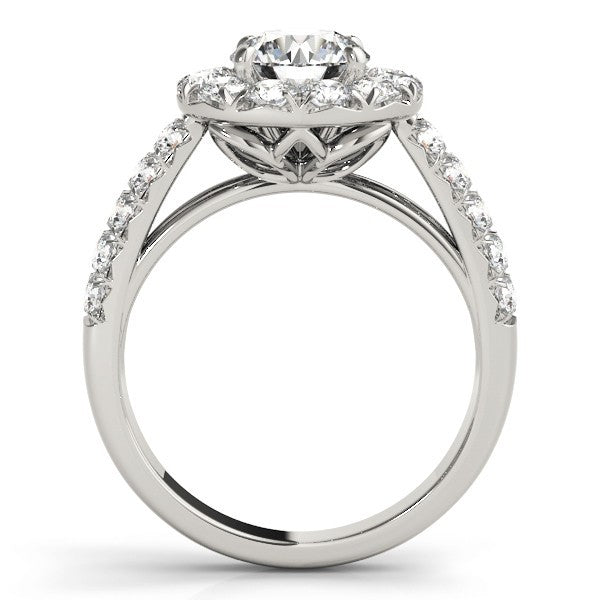 Lab Grown Round Diamond Halo Engagement Ring