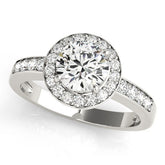 Lab Grown Round Diamond Halo Engagement Ring