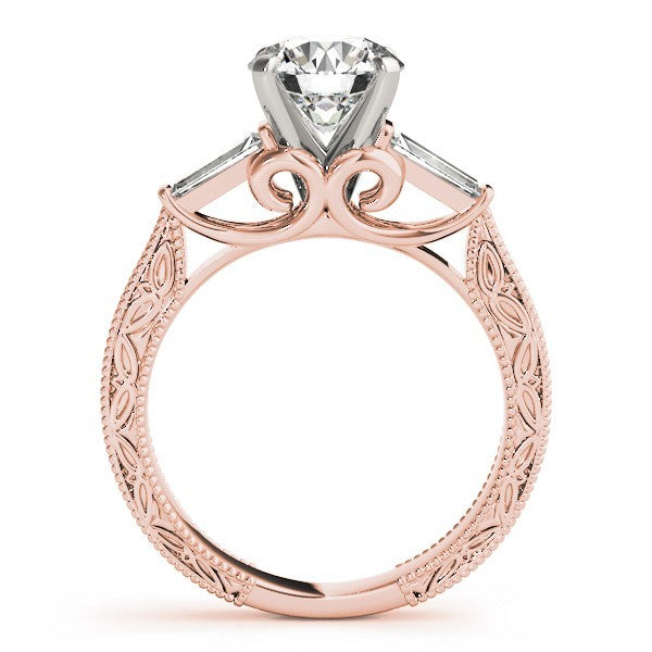 Lab-Grown Round Diamond Trilogy Engagement Ring Platinum