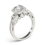 Lab Grown Round Diamond Halo Engagement Ring