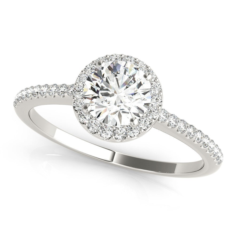 Lab-Grown Diamond Halo Engagement Ring in Platinum