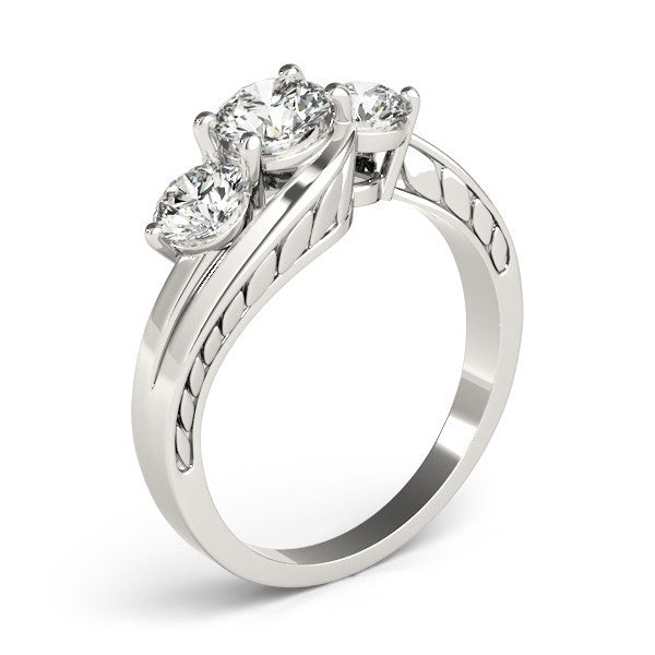 0.50Ct To 2.00Ct Lab Grown Round Diamond Trilogy Engagement Ring Platinum