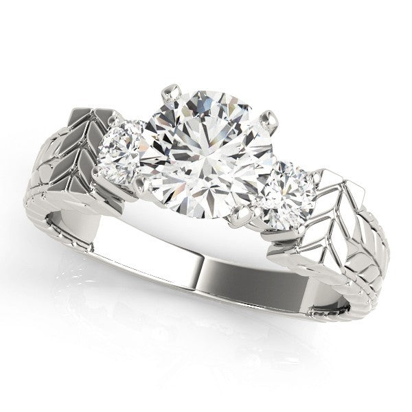 Lab Grown Round Diamond 3 Stone Engagement Ring In Platinum DE/VS 2CT
