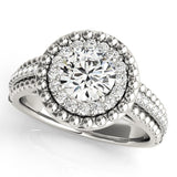 Lab Grown Round Diamond Halo Engagement Ring