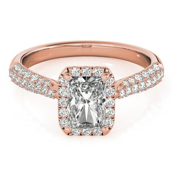 Lab Grown Emarald Diamond Halo Engagement