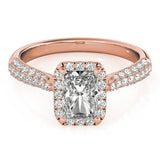 Lab Grown Emarald Diamond Halo Engagement