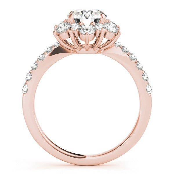 2.00 Ct DE/VS Lab Grown Round Diamond Halo Engagement Ring 18K White Gold