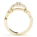 Lab Grown Round Diamond Halo Engagement Ring