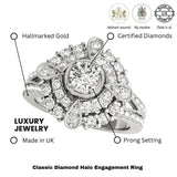 Lab Grown Round Diamond Halo Engagement Ring