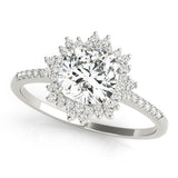 Lab-Grown Diamond Halo Engagement Ring in Platinum UK Hallmarked