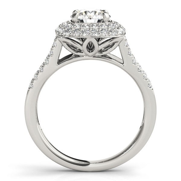 Lab Grown Round Diamond Halo Engagement Ring