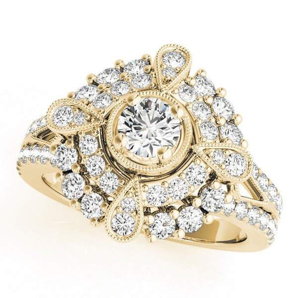 Lab Grown Round Diamond Halo Engagement Ring