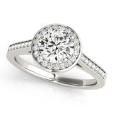 Lab Grown Round Diamond Halo Engagement Ring
