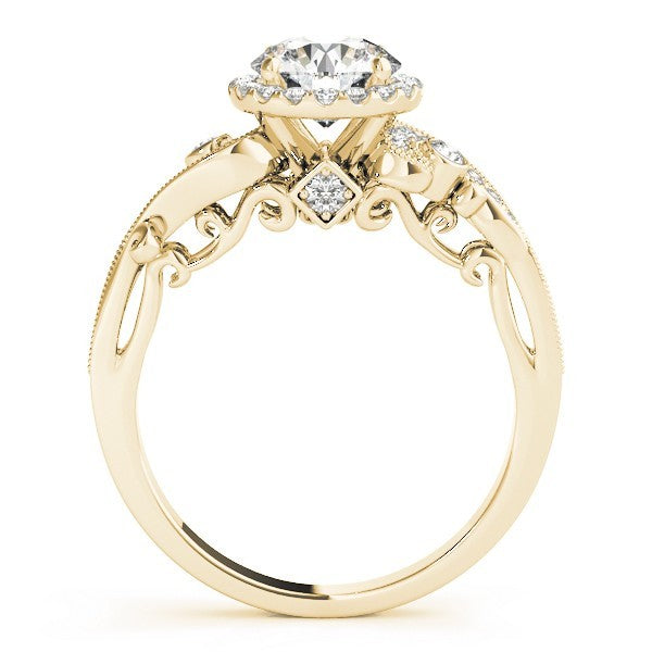 Lab Grown Round Diamond Halo Engagement Ring