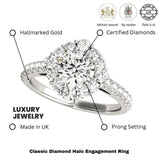 Lab Grown Diamond Halo Engagement Ring