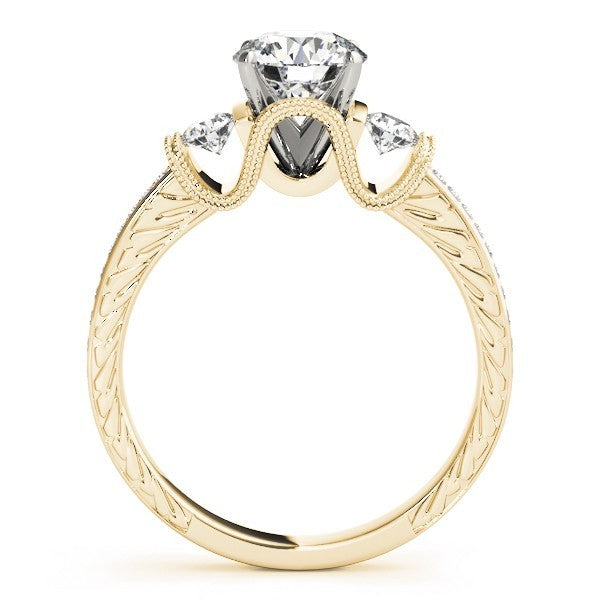2.00Ct Round Lab Grown Diamond 3 Stone Designer Engagement Ring Platinum