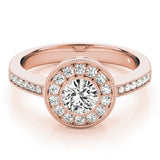 Lab Grown Round Diamond Halo Engagement Ring