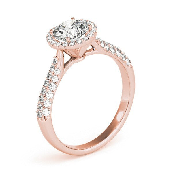 Lab Grown Round Diamond Halo Engagement Ring