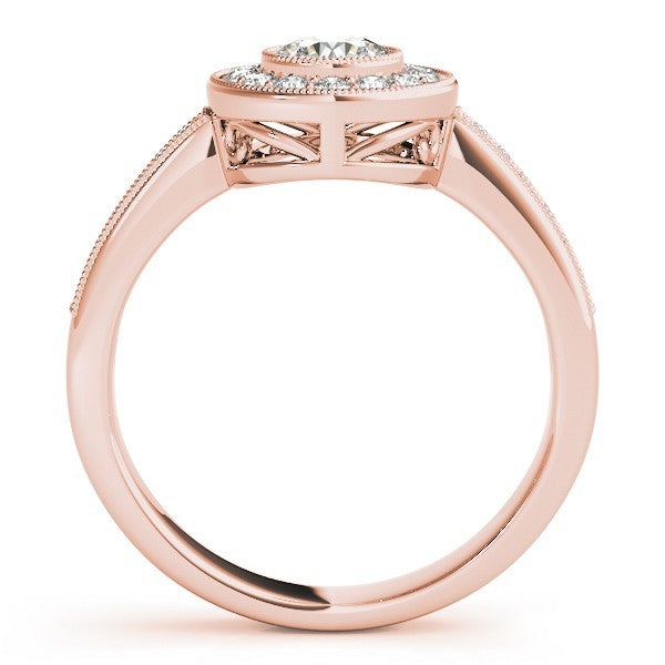 Lab Grown Round Diamond Halo Engagement Ring