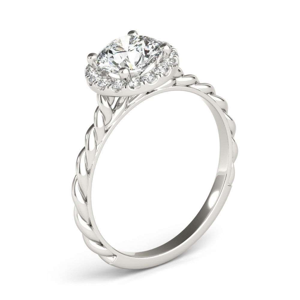 Lab-Grown Diamond Halo Engagement Ring in Platinum
