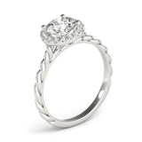 Lab-Grown Diamond Halo Engagement Ring in Platinum
