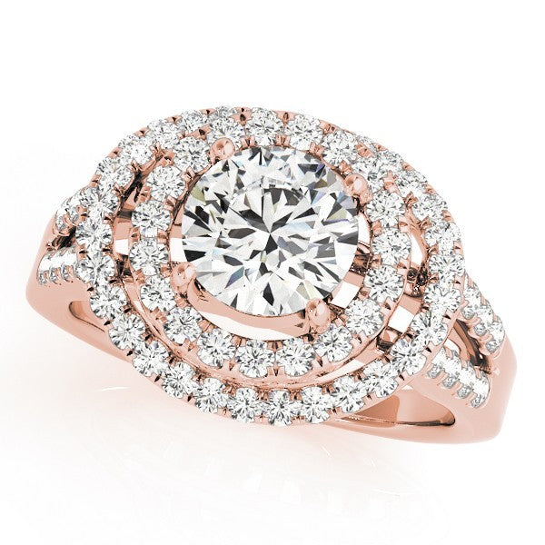 Lab Grown Round Diamond Halo Engagement Ring