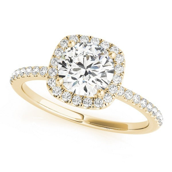 Lab Grown Round Diamond Halo Engagement Ring