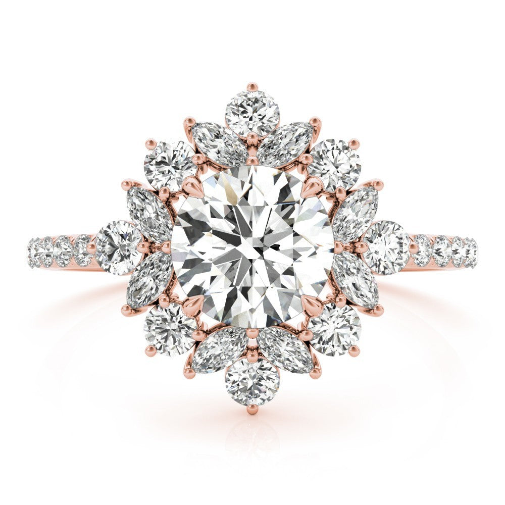 Lab-Grown Diamond Halo Engagement Ring in Platinum