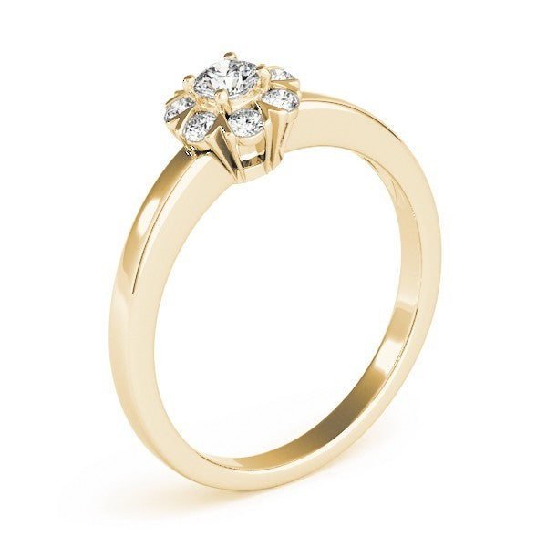 Lab-Grown Diamond Halo Engagement Ring in 18K Yellow Gold –UK Made