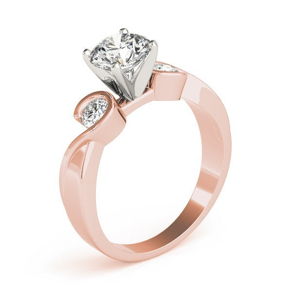 Platinum Round Diamond Designer Trilogy Engagement Ring - DE/VS 2Ct Lab Grown