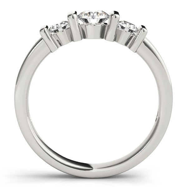 2.00Ct Bar Set Lab Grown Round Diamond 3 Stone Engagement Ring Platinum