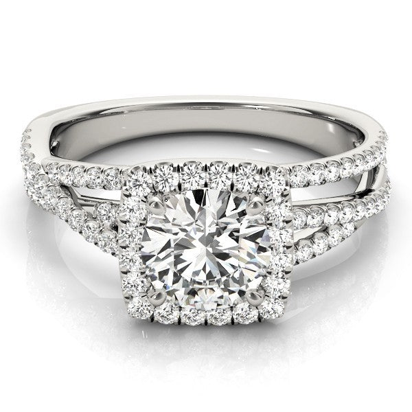 Lab Grown Round Diamond Halo Engagement Ring