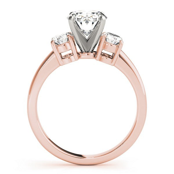 18k White gold Oval cut Trilogy Engagement Ring – 2Ct DE/VS Lab Grown Diamonds