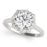 Lab-Grown Diamond Halo Engagement Ring in Platinum