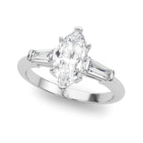 Lab-Grown Marquise Cut Diamond 3 Stone Engagement Ring