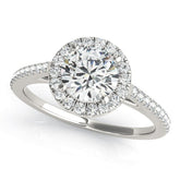 Lab Grown Round Diamond Halo Engagement Ring