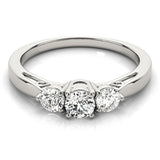 Lab Grown Round Diamond Prong Set 3 Stone Engagement Ring Platinum In DE/VS 2.00Ct
