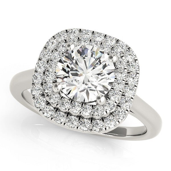 2.00Ct Lab Grown Round Diamond Halo Engagement Ring 18K Yellow Gold