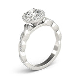 Lab Grown Round Diamond Halo Engagement Ring