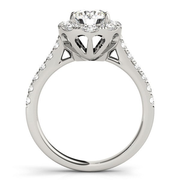Lab Grown Round Diamond Halo Engagement Ring