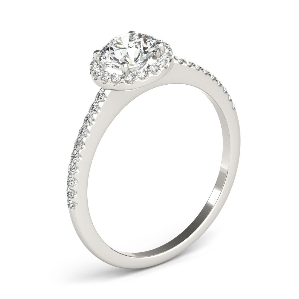 Lab-Grown Diamond Halo Engagement Ring in Platinum