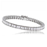 Best Sale 5 Carat Natural Baguette Cut Diamond Tennis Bracelet 18k White Gold