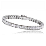 Bracelet tennis en or blanc 18 carats serti de diamants naturels taille baguette de 5 carats (meilleure offre)