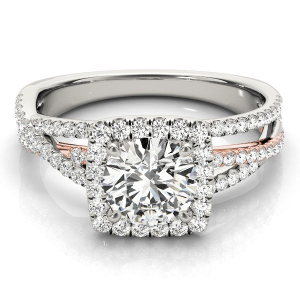 Lab Grown Round Diamond Halo Engagement Ring