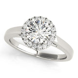 2Ct DE/VS Lab Grown Round Diamond Halo Engagement Ring 18K White Gold