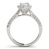Lab Grown Pear Shape Diamond Halo Engagement Ring